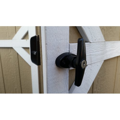 Shed Door T-Handle Lock Kit - Longer 5-1/2" Stem - Includes 2 Keys, 2 Screws, Allen Wrench, 5-1/2" Stem, Shed Lock, Barn Door Lock, Playhouse Lock & Chicken Coop Lock (Black)