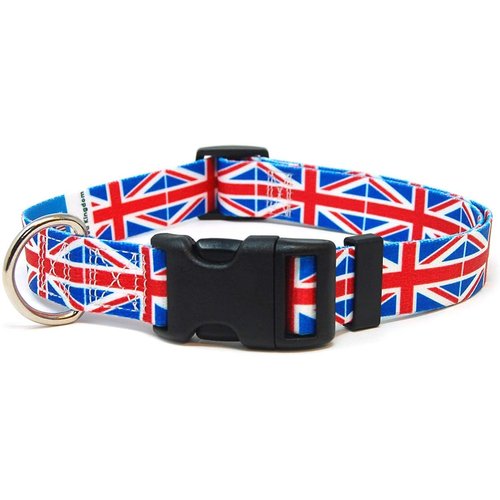 United Kingdom Dog Collar | United Kingdom Flag | Quick-release Buckle | Made in NJ, USA | for Small Dogs