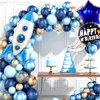 KatchOn, Huge Blue Rocket Balloons for Kids - 33 Inch, Pack of 1 | Spaceship Balloon, Space Themed Party Decorations | Space Balloons, Rocketship Balloons | Rocket Ship Balloon for Rocket Ship Decor