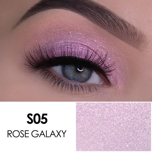 FOCALLURE Glittering Liquid Eyeshadow, Quick-Drying, Crease Resistant, Creates High-Impact Shimmer Diamond Glow Eye Looks, Precise Applicator, 06 Rose Galaxy