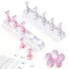 Etercycle Nail Stand Acrylic Nail Art Display Stand Practice nail holder for painting nails Magnetic Practice Stands with Reusable Putty For Home DIY Salon Supplies (Pink Clear)
