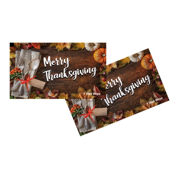 Comfyt Thanksgiving Table Decorations Napkins Celebration Party Cleaning wet Wipes individually wrapped naps 20 ct (Thanksgiving 20)