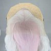 BTWTRY Short White Wig Loose Curly Wavy Lace Front Wigs Synthetic Hair Snow White Bob Wigs for Black Women Pre Plucked Natural Hairline with Baby Hair (White)