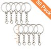 Key Ring with Chain and Open Jump Rings 1 inch, 50 Pack