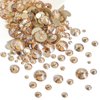 Beadsland Rhinestones for Makeup,8 sizes 2500pcs Gold Flatback Rhinestones Eye Gems for Nails Crafts with Tweezers and Wax Pencil,Golden Shadow,SS4-SS30