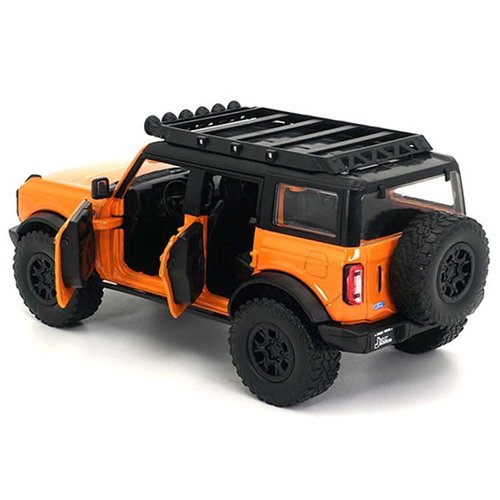 2021 Bronco Orange with Black Stripes and Roof Rack Just Trucks Series 1/24 Diecast Model Car by Jada 34289