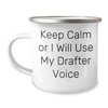 Drafter Friends and Family Keep Calm Or I Will Use My Drafter Voice Camping Mug Birthday Unique Gifts from Friends to Drafter