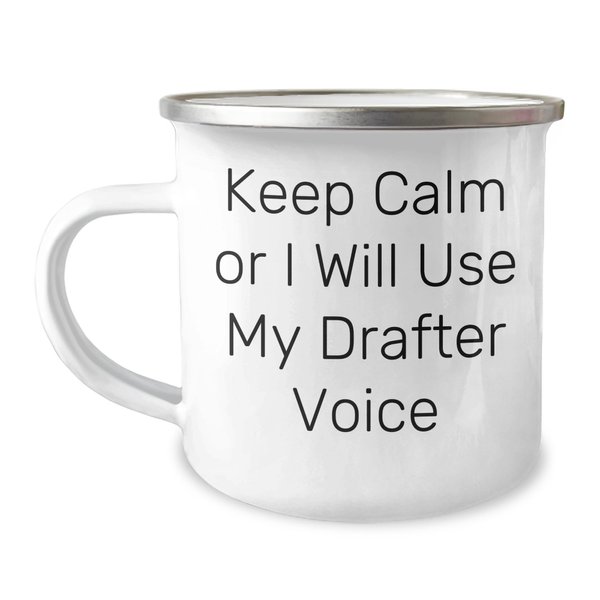Drafter Friends and Family Keep Calm Or I Will Use My Drafter Voice Camping Mug Birthday Unique Gifts from Friends to Drafter