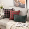 MIULEE Christmas Set of 2 Scottish Tartan Plaid Throw Pillow Covers Farmhouse Classic Decorative Square Cushion Cases for Home Decor Sofa Couch 18x18 Inch, Red