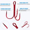 Treble Fishing Hooks,Super Sharp Solid Triple Barbed Fish Hook Strong Wide Gap High Carbon Steel Barbed Hook for Fishing Lures Baits Freshwater Saltwater (Red 14# 125pcs)