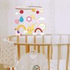 INFUNLY 20Pcs Rainbow Mobile Felt Bed Pendant Felt Cute Star Clouds Mobiles Felt Hanging with Moon Flowers Sun Bed Felt Ornament Home Hanging Felt Decor for Bed Room