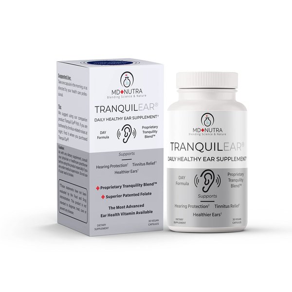 Tranquil Ear Ear Health & Tinnitus Relief Supplement | Ear Surgeon Formulated for Overall Ear Nutrition, Ringing Ear Relief, & Tinnitus Symptoms - Daytime Formula - All-Natural 30 Vegan Capsules