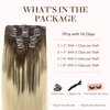 GOO GOO Clip in Hair Extensions Real Human Hair, 22inch 120g 7Pcs, 4/18 Balayage Chocolate Brown Highlighted Dirty Blonde, Remy Human Hair Extensions Clip ins for Women, Natural Human Hair