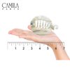 Camila Paris CP2338 3.25 inch French Banana Clip Hair Comb, Round Beige Girls Ponytail Holder Interlocking Banana Combs For Volume Thick Hair. Fashion Styling Hair Accessories for Women Made in France