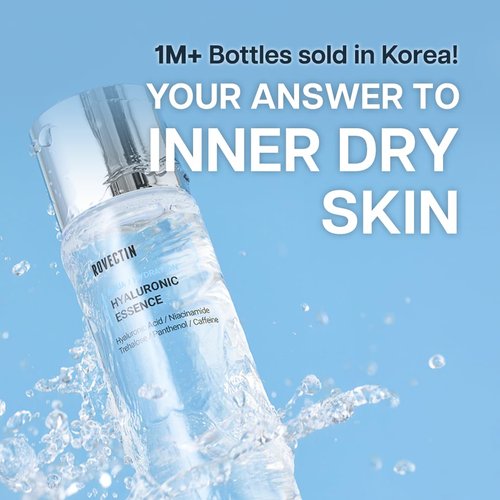 ROVECTIN Aqua Hyaluronic Essence (Activating Treatment Lotion) - 7 Layers Hyaluronic Acid Facial Toner with Niacinamide & Panthenol, Vegan Korean Skin Care (3.34 fl.oz)