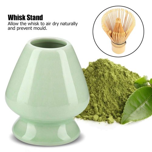 Maxmartt Chasen Stand,1Pc Matcha Whisk Stand Ceramic Holder for Bamboo Matcha Chasen for Tea Set Accessories(Green)