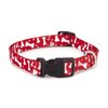 Casual Canine Nylon Pooch Patterns Dog Collar, Fits Necks 6" to 10", Red Bone