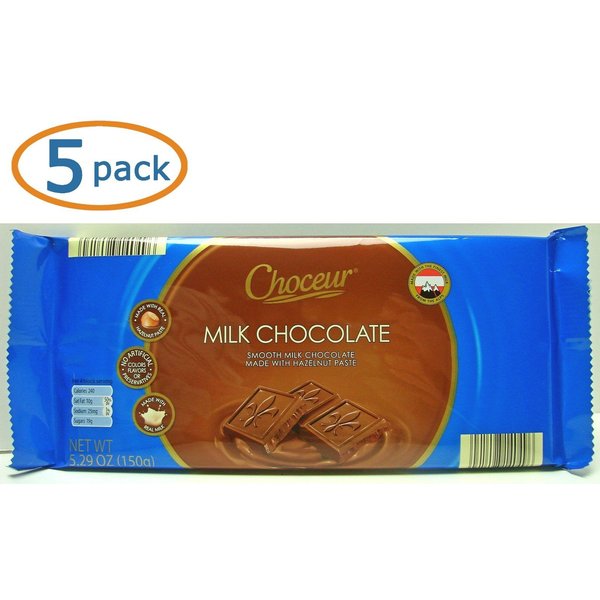 Choceur Milk Chocolate 5.29 oz Bar (5 Pack)