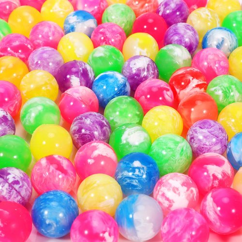 Loccmat 100 Pcs Small Bouncy Balls Bulk,Rubber High Bouncing Balls,Assorted Colorful Bouncy Balls,Mini Neon Cloud Bouncy Balls for Party Favors Birthday Gift Game Prizes Vending Machines (0.72 Inch)