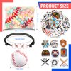 Huquary 390 Pcs Baseball Party Favors Set Waterproof Baseball Gift Goodie Bags Foam Baseball Stress Ball Baseball Sports Bracelets Baseball Stickers for Baseball Themed Birthday Party Favor Decoration