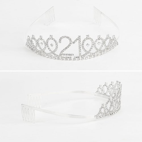 21st Birthday Decorations for Her Hot Pink "Finally 21" Birthday Sash and Rhinestone Crown Tiara Set for Girls 21st Birthday Gifts for Happy 21st Birthday Party Favor Supplies