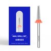 AIRSEE Tungsten Carbide Acrylic Nail Drill Bit Efile Electric File Machine Head Tip for Manicure Polishing Art Remove Gel 3/32" 2 Way Safety Use Ball Top Tapered Bit Cone Shape Fine-F
