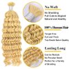 Deep Wave Bulk Human Hair for Braiding No Weft Hair Extensions Human Hair for Boho Braids 100% Unprocessed Brazilian Virgin Human Hair Wet and Wavy Bulk Braiding Hair 613 Blonde 1 Bundle 100g 22 Inch