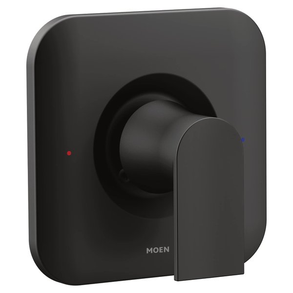 Moen Genta LX Matte Black Pressure-Balancing Modern Shower Trim, Bathroom Shower Lever Handle with Escutcheon, (Posi-Temp Valve Required), T2471BL