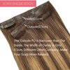 Loxxy Seamless Extensions Clip in Human Hair 20inch 110G 7Pcs Chocolate Brown to Caramel Blonde With Brown Roots Thick Blonde Natural Remy Real Hair Extensions Clip in Human Hair Invisible Tape Weft