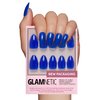 Glamnetic Press On Nails - Cobalt Blue | Opaque Bright Vibrant Blue Short Almond Fake Nails, Reusable | 15 Sizes - 30 Nail Kit