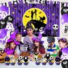 Nightmare Christmas Baby Shower Decorations, Welcome Little Night Before Halloween Birthday Party Decorations Includes Banner, Backdrop, Balloons,Cake Topper and Cupcake Toppers