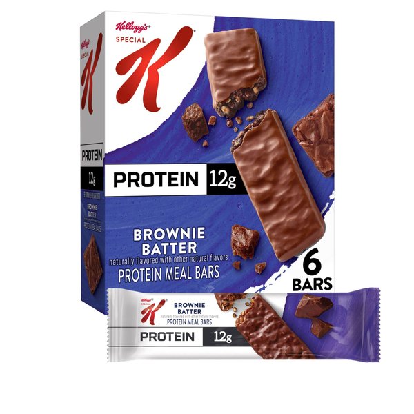 Kellogg's Special K Protein Meal Bars, 12g Protein Snacks, Meal Replacement, Brownie Batter, 9.5oz Box (6 Bars)