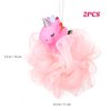 Lurrose 2pcs Unicorn Shower Loofah Exfoliating Mesh Shower Ball Pouf Kids Bath Sponge Body Cleaner Deep Cleaning Loofah Bath Sponge
