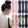 10 Pcs Hair Bun Maker French Magic Twist Donut Hair Bun Snap Roll Sponge Bun Donut Lazy Hair Curler Tool Flexible Chignon Donut Quick Twister Hair Styling Accessories for Women Girls (9 INCH)