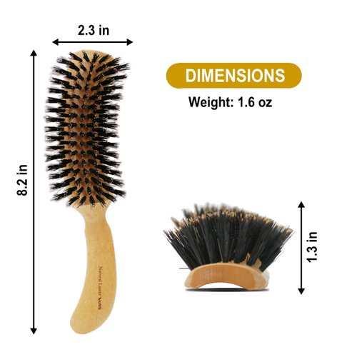 VESS Natural Luster 100% Boar Bristle Hair Brush S Type Brushing Brush NL-1400 Made in Japan