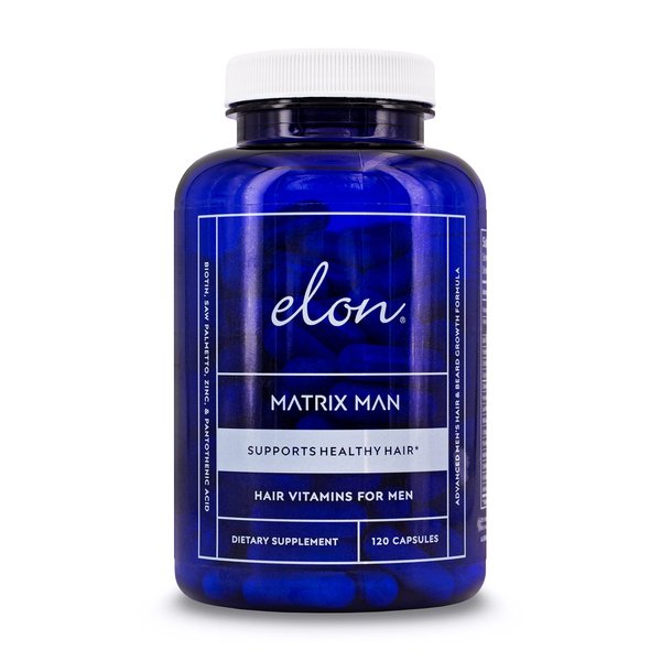 Elon Matrix Man - Hair Growth Vitamins for Men – Saw Palmetto & Biotin Hair Vitamins for Thinning Hair – Men's Hair Vitamin for Beard Growth – Hair Loss Supplement for Men (120 Caps)