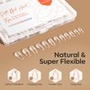 modelones Short Almond Nail Tips, Pre-shaped Full Cover Fake Nails Soft Gel Acrylic Nail Tips Nail Extension False Gel x Nail Kit 216PCS 12Sizes