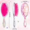 2 Pieces Kids Wet Hair Brush Confetti Glitter Detangler Hair Brush Set Soft Bristles Massage Brush for Baby Kids Girls Christmas Holiday Presents (Bunny and Unicorn)