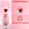BEFIVECOK Liquid Blush for Cheeks, Soft Cream Blush with Cushion Applicator, Dewy Finish Matte Velvet Texture, Natural-Looking, High-Pigmented Blendable, Long-Wearing Skin Tint Blush Makeup | #05 ENERGETIC-Coral Orange