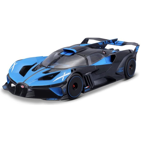 Bburago - 1/18 Scale Model Compatible with Bugatti Bolide W16 8.0 2020 Sports Car Die-Cast Scale Model Replica Miniature (Blue), Kids