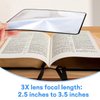 4 Pcs Page Magnifying Sheet 3X Lightweight Optical Plastic Fresnel Lens Bookmark Flat Magnifier for The Elderly and People with Low Vision Books, Bibles, Magazines,Newspaper