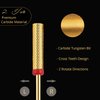Nail Drill Bit, CORFULRA Super Long Barrel Nail Bit Carbide Tungsten Drill Bit for Nails, Newest Professional Advanced bit for Removing Acrylic Nails. Nail Tech Mush Haves (Gold, F)