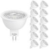 Mlambert 12 Pack MR16 LED Bulbs 50W Halogen Equivalent,6000K Cool Whitee,5W GU5.3 MR16 12V Spotlight Bulb,Non-Dimmable,45° Beam Angle for Landscape, Recessed