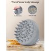 HEETA Scalp Massager Hair Growth with Soft Silicone Bristles to Remove Dandruff and Relieve Itching, Shampoo Brush for Hair Care & Relax Scalp, Scalp Scrubber for Wet Dry Hair (Grey & Beige)