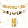 Happy New Year Banner 2023 New Years Eve Party Decoration,Golden Firework Theme Happy New Year Banner Bunting Sign for 2023 New Years Party Supplies