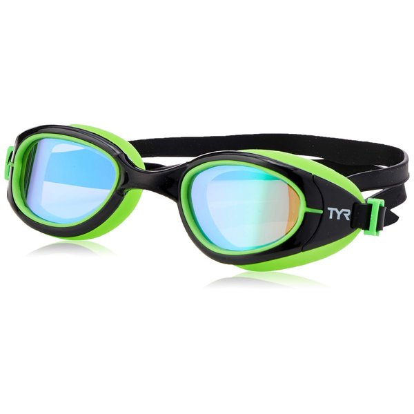TYR Special Ops 2.0 Swim Goggles with Polarized, Anti-Fog Lenses, for Men and Women, Green/Black