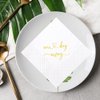 Geloar One Day Away Rehearsal Dinner Cocktail Napkins, 100 Pack Gold One Day Away Party Supplies Paper Napkins in Bulk for Rehearsal Dinner Wedding Beverage Table Decorations | 2-Ply, 5x5 Inches