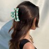 6 Pack Checkered Hair Claw Clips,3.1", Multicolored Square Medium Hair Clips, Non-Slip Claw Clips Hair Styling Accessories with Strong Hold for Women Girls Long Short Thin Hair