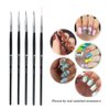 Winstonia 5 pcs Nail Art Brushes Set Liner Striping Brush for Strokes, Details Painting, Blending, Elongated Lines - FINE LINE
