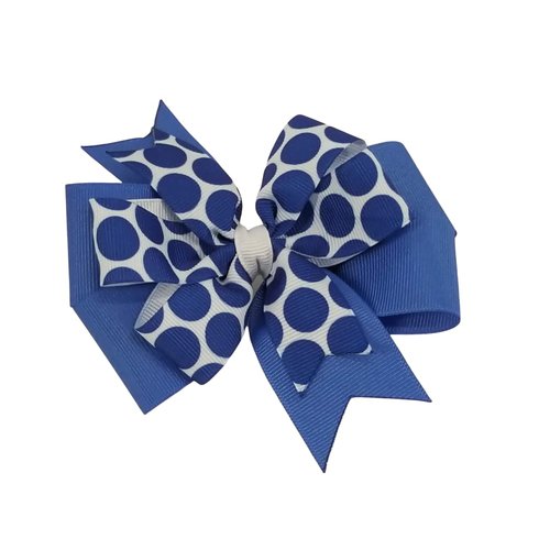 Blue Dots Hair Bow